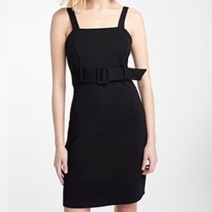 Belted Square-Neck Dress